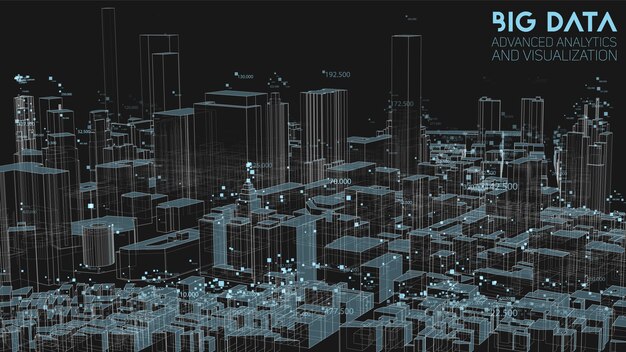 3d abstract urban financial structure analysis of big data