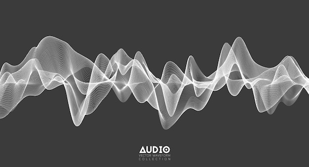 Free Vector 3d audio soundwave