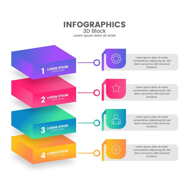 3d block layers infographic