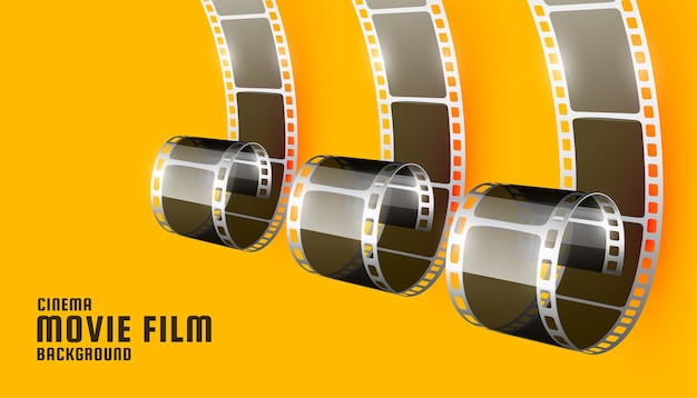 Free Vector 3d cinema film roll photography background