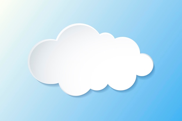 Free Vector 3d cloud element, cute weather clipart vector on gradient blue background