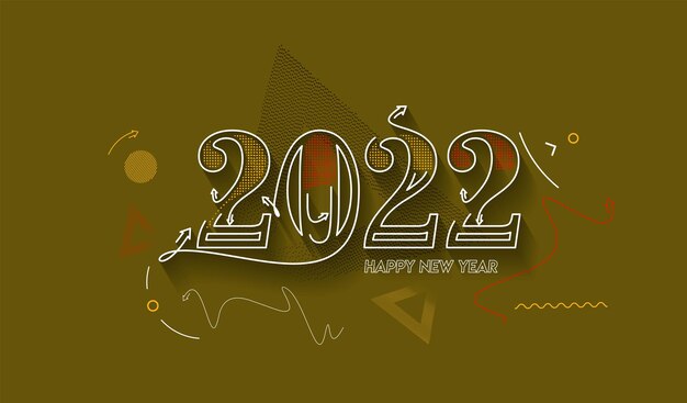 3D Effect Happy New Year 2022 Text Typography Design Patter, Vector illustration.