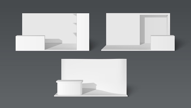 3D exhibition booth mockups set