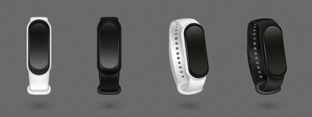 3d fitness smart watch with band isolated vector