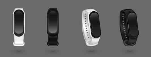 Free vector 3d fitness smart watch with band isolated vector