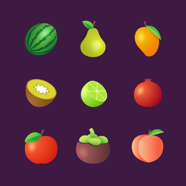 Free Vector 3d fruits set