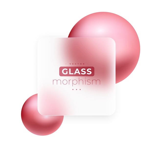 Free vector 3d geometric shape glassmorphism background with frosted glass