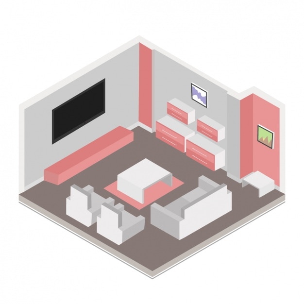 Free Vector 3d living room design