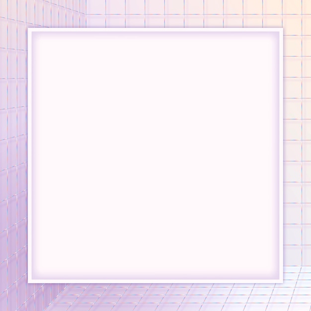 Free Vector 3d pastel vector grid patterned frame