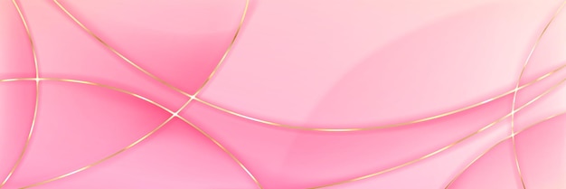 Free Vector 3d pink gold ribbon for cosmetic luxury banner