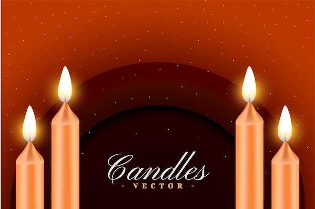 Free Vector 3d realistic burning party candle with fire flame background vector