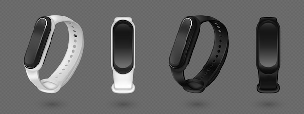 Free vector 3d smart bands set on transparent background