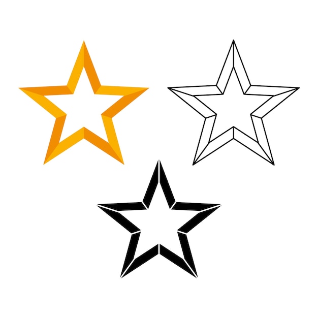 Free vector 3d star flat outline glyph