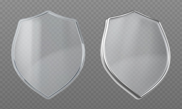 3d transparent glass shield with silver border