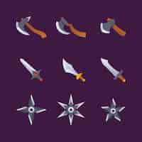 Free vector 3d weapons set