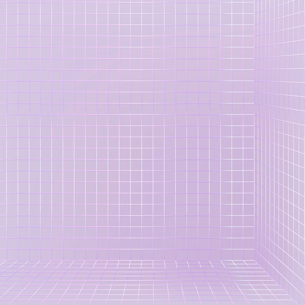 Free Vector 3d wireframe grid room background illustration