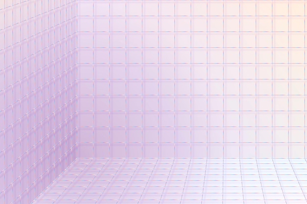 Free Vector 3d wireframe grid room background vector