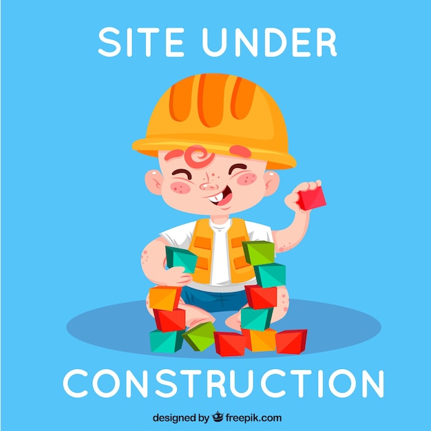 Free vector 404 error background with a construction worker