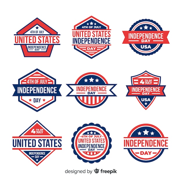 Free Vector 4th of july badge collection