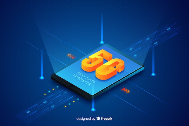 Free Vector 5g concept background isometric style