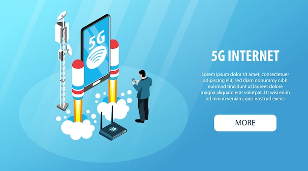 Free vector 5g internet banner