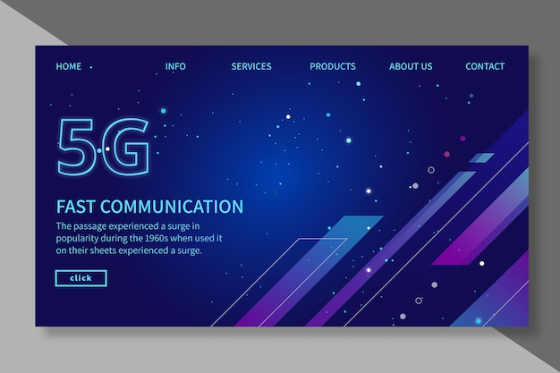 Free Vector 5g landing page template