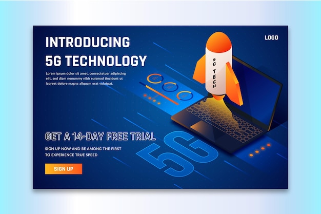 Free Vector 5g landing page template