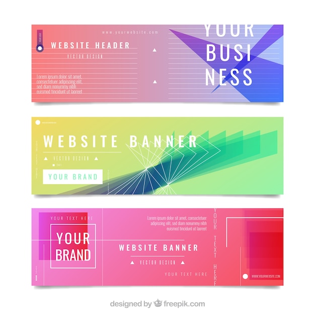 Free Vector abstrac banners collection