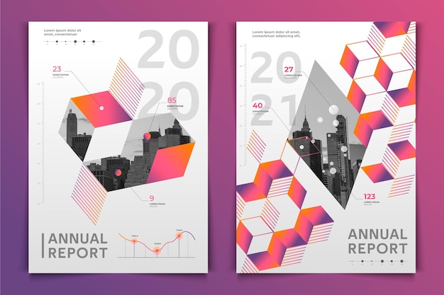 Free Vector abstract annual report template