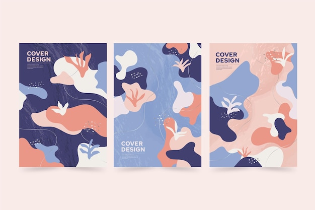 Free Vector abstract art cover collection