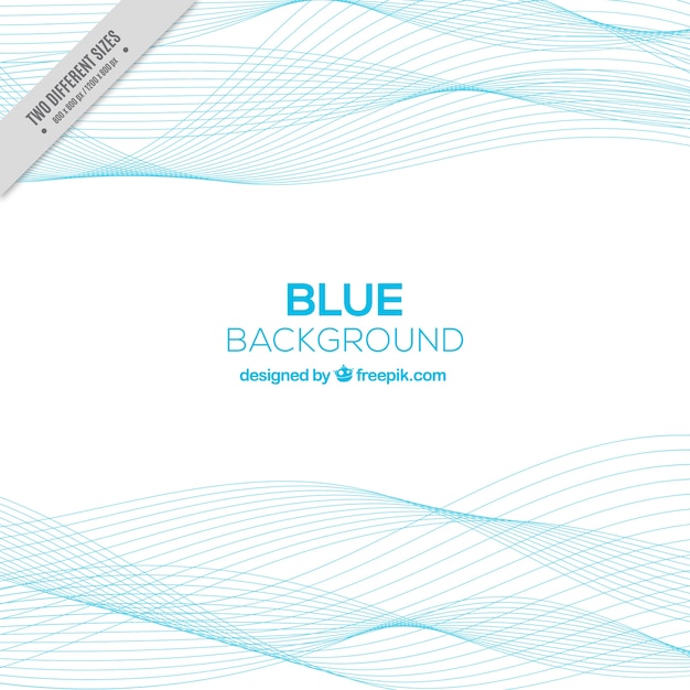 Free Vector abstract background with blue wavy lines