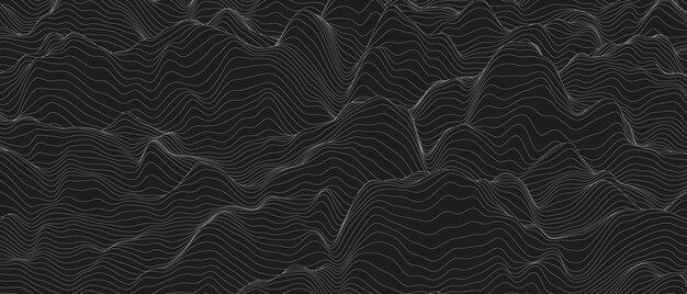 Abstract background with distorted line shapes on a black background