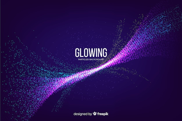 Free vector abstract background with glowing particles