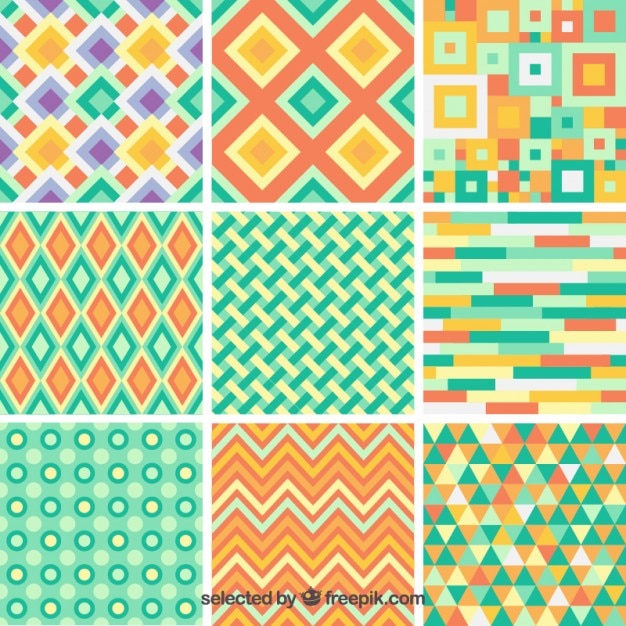 Free vector abstract backgrounds collection in geometric style