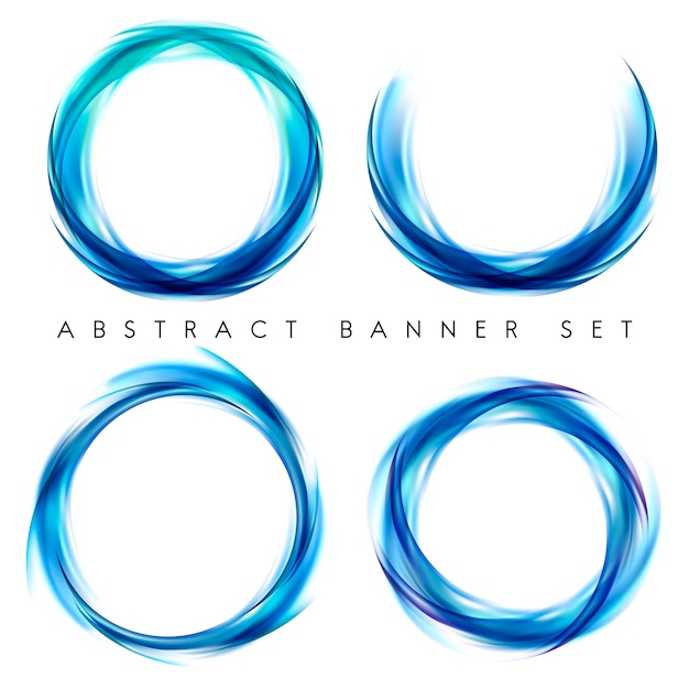 Free Vector abstract banner set in blue