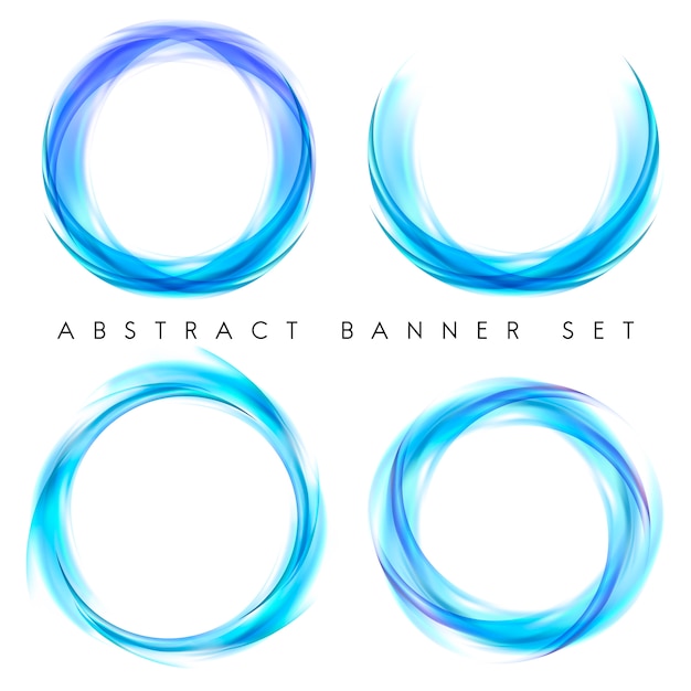 Free Vector abstract banner set in blue