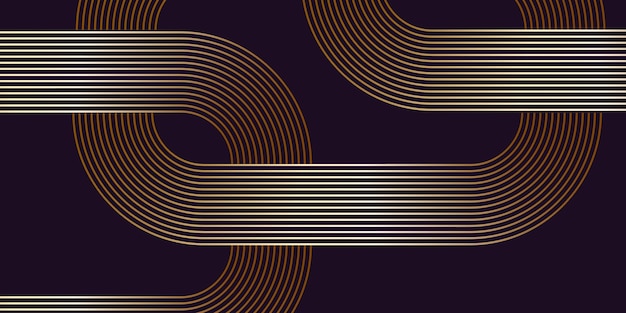 Free Vector abstract banner with gold geometric lines design