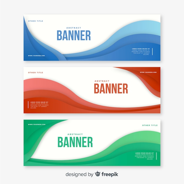 Free Vector abstract banners with wavy shapes