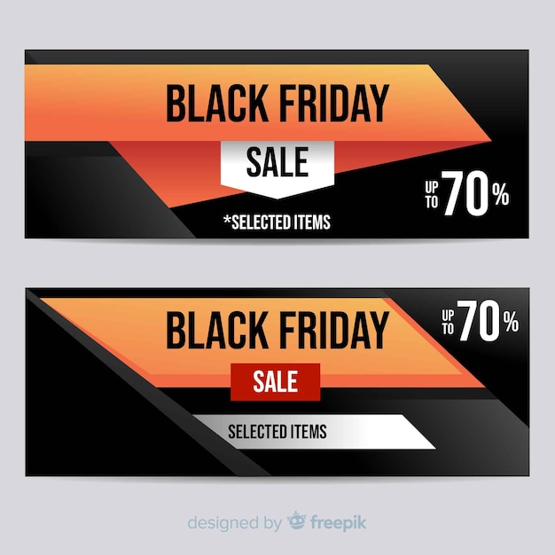 Free Vector abstract black friday sale banner template set