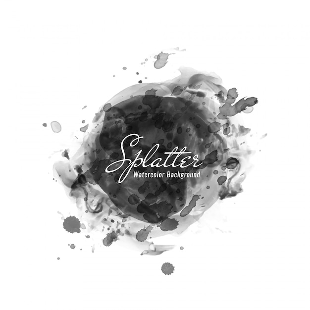 Free Vector abstract black watercolor splatter design background