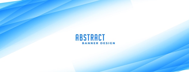 Abstract blue banner with gradient lines