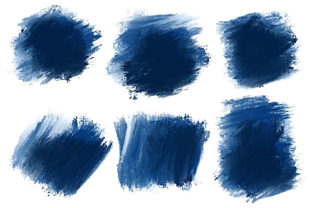 Free Vector abstract blue watercolor brush stroke set design