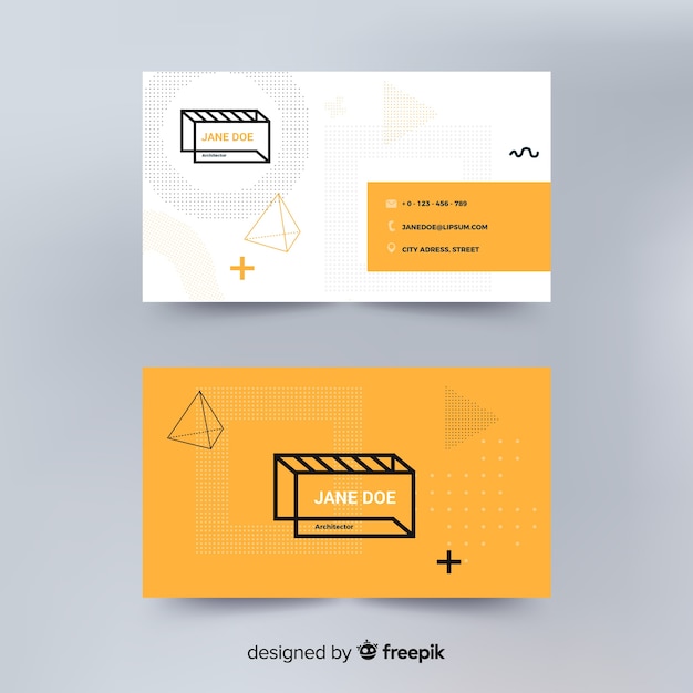 Abstract business card template with geometric shapes