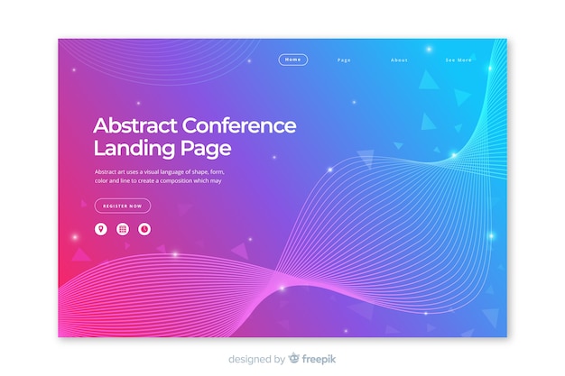 Free Vector abstract business conference landing page