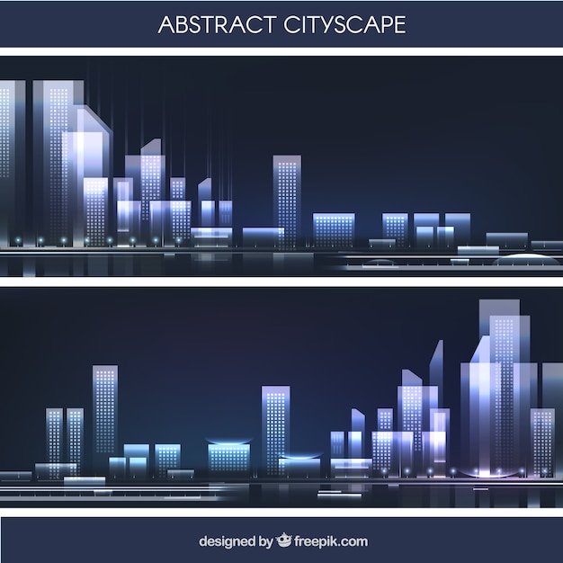 Free Vector abstract cityscape in flat design 