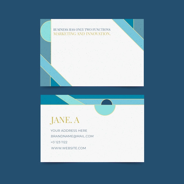 Free Vector abstract classic blue business card template