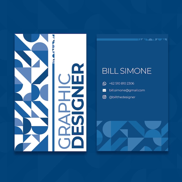 Free vector abstract classic blue business card template