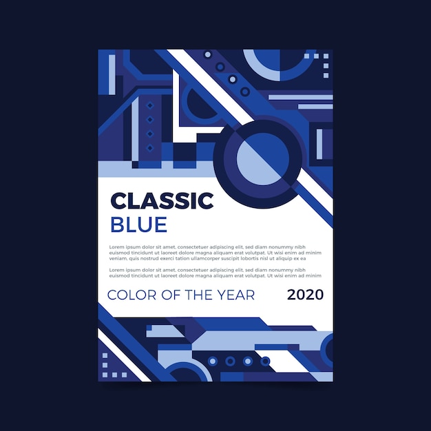 Free vector abstract classic blue flyer template