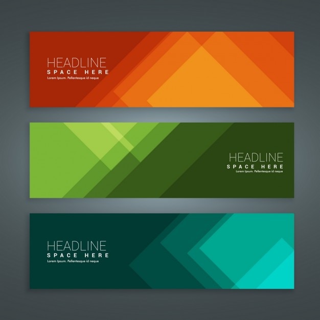 Free vector abstract colored banners set