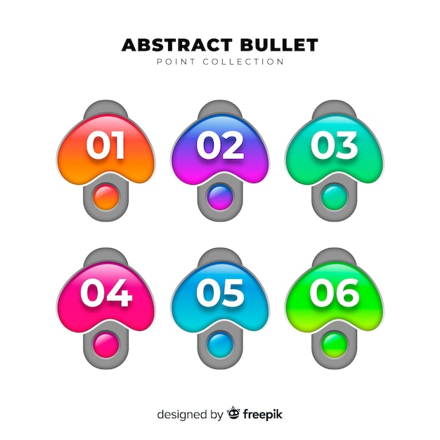 Free Vector abstract colorful bullet point collection